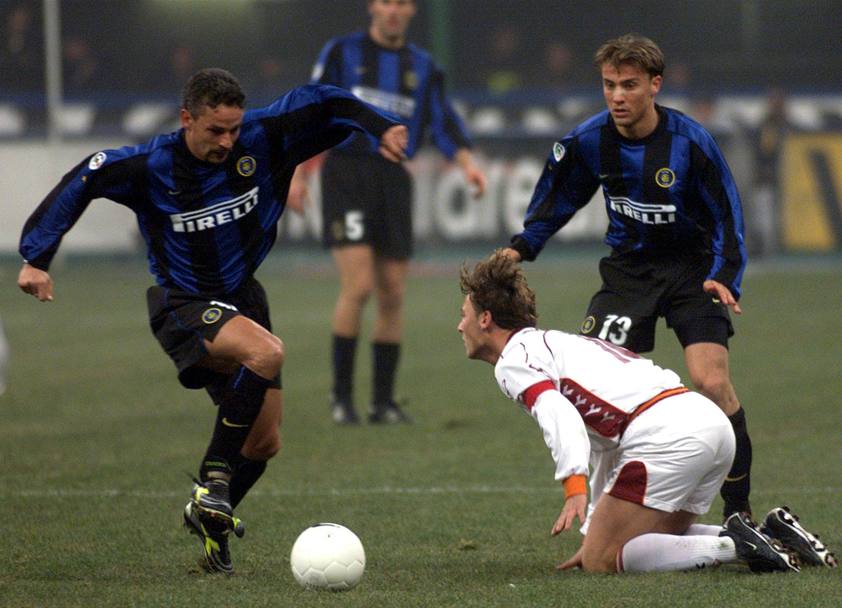 Inter-Roma, 30 gennaio 2000. Baggio superaTotti... (Ansa)